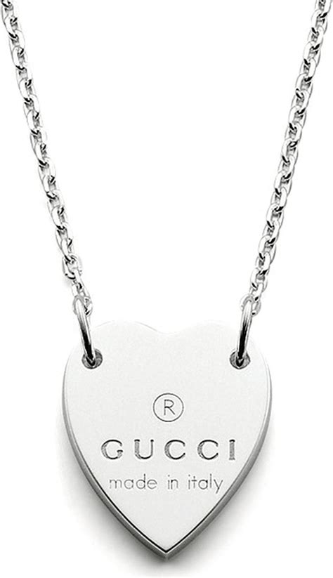 gucci trademark heart chain bracelet|Gucci trademark heart silver necklace.